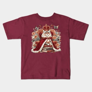 Purr-fect Nobility: Majestic Cats in Royal Regalia Kids T-Shirt